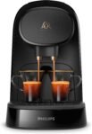 Philips L’Or Barista Original Cafetera de Cápsulas Espresso, 19 Bares de Presión, Cápsula Simple y Doble, Doble Salida para 1 o 2 Tazas, Incluye Kit de Degustación, Negra (LM8012/60)