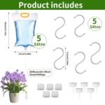 Holiday Watering 5 Pack (3,5L) – Sistema de Goteo Automático Sin Conexión de Agua con Válvula Regulable, Ideal para Macetas de Balcón y Terraza