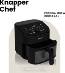 Freidora de aire Zeegma Knapper Chef 6,5 L – Cocina saludable sin aceite con 10 programas automáticos, 1600 W, calentamiento rápido en 60 s, pantalla táctil LCD, fácil de limpiar