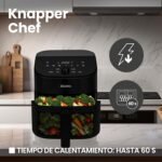 Freidora de aire Zeegma Knapper Chef 6,5 L – Cocina saludable sin aceite con 10 programas automáticos, 1600 W, calentamiento rápido en 60 s, pantalla táctil LCD, fácil de limpiar