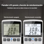 KETOTEK Medidor de Consumo Eléctrico, Monitor de Electricidad con Pantalla LCD Retroiluminada, Medidor de Consumo de Energía Enchufe 11 Modos, Protección Contra Sobrecarga 3680W