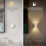 Emeritpro Luz nocturna con sensor crepuscular, luz nocturna LED, 3000 K, blanco cálido, brillo ajustable para habitaciones, pasillos, habitaciones de niños, paquete de 2