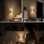 Emeritpro Luz nocturna con sensor crepuscular, luz nocturna LED, 3000 K, blanco cálido, brillo ajustable para habitaciones, pasillos, habitaciones de niños, paquete de 2