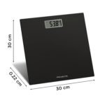 Rowenta Premiss BS1400 Báscula de Baño con Pantalla LCD, Diseño Delgado, 2 cm de Alto, Hasta 150 kg y 100 g de Precisión, Encendido/Apagado Automático, Negro