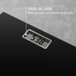 Rowenta Premiss BS1400 Báscula de Baño con Pantalla LCD, Diseño Delgado, 2 cm de Alto, Hasta 150 kg y 100 g de Precisión, Encendido/Apagado Automático, Negro