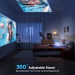 Proyector Portátil 4K y 1080P HD | Wi-Fi, Bluetooth | Enfoque automático y Keystone | Soporte 360° | Compatible con Smartphone, HDMI, USB, TV, Laptop | Conexión de pantalla espejo