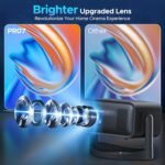 Proyector Portátil 4K y 1080P HD | Wi-Fi, Bluetooth | Enfoque automático y Keystone | Soporte 360° | Compatible con Smartphone, HDMI, USB, TV, Laptop | Conexión de pantalla espejo