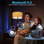 Proyector Portátil 4K y 1080P HD | Wi-Fi, Bluetooth | Enfoque automático y Keystone | Soporte 360° | Compatible con Smartphone, HDMI, USB, TV, Laptop | Conexión de pantalla espejo