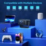 Proyector Portátil 4K y 1080P HD | Wi-Fi, Bluetooth | Enfoque automático y Keystone | Soporte 360° | Compatible con Smartphone, HDMI, USB, TV, Laptop | Conexión de pantalla espejo