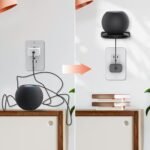 Soporte de pared para Google Nest WiFi/TP-LINK ON HUB, Soporte de pared Google Nest WiFi/TP-LINK ON HUB, Cable de almacenamiento, Accesorios para altavoces (Negro, 1 paquete) ZH01