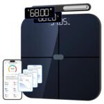 Healthkeep – Báscula conectada a WIFI y Bluetooth con 8 electrodos de alta precisión, 46 datos corporales para aplicaciones que incluyen Andriod e iOS, capacidad 180 kg/400 lb, 30 x 30 cm