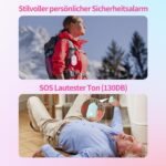 Alarma de bolsillo para mujeres, paquete de 2 llaveros de alarma personal de 130 dB, alarma de autodefensa, linterna, alarma de pánico, seguridad personal, mujeres, niños, personas mayores