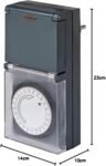 Brennenstuhl MZ 44 Temporizador / Temporizador mecánico programable con enchufe (protección IP44 para exteriores, enchufe con protección de contacto) negro