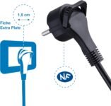 Electraline 32055 – Regleta con 8 tomas de tierra e interruptor, cable de 1,5 m, negro