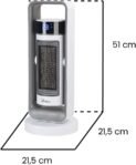 ARDES AR4P20 Calentador de ventilador cerámico de torre Oscilación automática Temporizador vertical 12h Control remoto digital silencioso y pantalla táctil