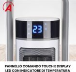 ARDES AR4P20 Calentador de ventilador cerámico de torre Oscilación automática Temporizador vertical 12h Control remoto digital silencioso y pantalla táctil