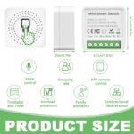 Interruptor Wifi de 2 uds, interruptor inteligente Wifi Smart Life Compatible con Alexa y Google Home, interruptores inteligentes, control de aplicaciones y función de temporizador