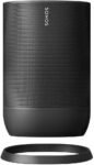 Sonos Move Smart Speaker (Altavoz Resistente al Agua con WiFi y Bluetooth, Compatible con Alexa, Google Assistant y AirPlay 2) – Negro – Incluye Adaptador UE/EE.UU. (Renovado)