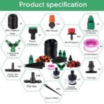 Sistema de Riego Automático por Goteo para Jardín 50 M, 200 Unidades – Refrigeración para Paisajes, Parterres y Plantas de Terraza
