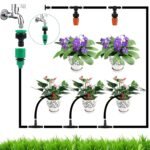 Sistema de Riego Automático por Goteo para Jardín 50 M, 200 Unidades – Refrigeración para Paisajes, Parterres y Plantas de Terraza