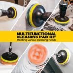 Holikme Juego de 11 piezas de accesorios para cepillos de taladro, fregadores para superficies de baño, pisos, bañeras, duchas, lechadas, azulejos, esquinas, cepillo de limpieza