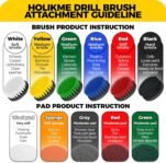 Holikme Juego de 11 piezas de accesorios para cepillos de taladro, fregadores para superficies de baño, pisos, bañeras, duchas, lechadas, azulejos, esquinas, cepillo de limpieza