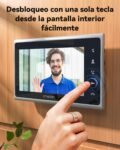 TMEZON Videoportero de 2 hilos, sistema de videoportero con monitor de 7 pulgadas y timbre con cable, Plug & Play, versión nocturna, audio bidireccional, desbloqueo del monitor