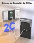 TMEZON Videoportero de 2 hilos, sistema de videoportero con monitor de 7 pulgadas y timbre con cable, Plug & Play, versión nocturna, audio bidireccional, desbloqueo del monitor