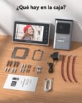TMEZON Videoportero de 2 hilos, sistema de videoportero con monitor de 7 pulgadas y timbre con cable, Plug & Play, versión nocturna, audio bidireccional, desbloqueo del monitor