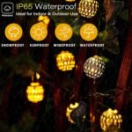 Guirnalda de Luces Solares Marroquíes 7M 50 LED con 8 Modos, IP65 Impermeable, Decoración Exterior para Jardín, Terraza, Fiesta y Boda (Blanco Cálido)