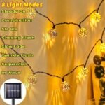 Guirnalda de Luces Solares Marroquíes 7M 50 LED con 8 Modos, IP65 Impermeable, Decoración Exterior para Jardín, Terraza, Fiesta y Boda (Blanco Cálido)