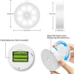 daphomeu Luz nocturna LED con sensor de movimiento, iluminación de armario con 3 pilas AAA, sensor de movimiento interior para escaleras, dormitorio, cocina (blanco frío, 3 piezas)