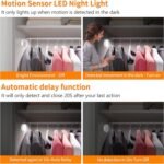 daphomeu Luz nocturna LED con sensor de movimiento, iluminación de armario con 3 pilas AAA, sensor de movimiento interior para escaleras, dormitorio, cocina (blanco frío, 3 piezas)