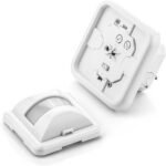 deleyCON 1 x Detector de Movimiento por Infrarrojos Montaje Empotrable en la Pared Control de Luz Interno Área de Trabajo de 160° Alcance 9 m Sensor de Luz Integrado Blanco