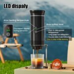 Cafetera espresso portátil con calentamiento rápido | USB-C | Cafetera portátil automática 3 en 1 fácil de usar | Ideal para viajes, oficina y camping (PRO 80ML LED)