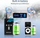 Retekess T130P (T130 3rd) Sistema de Audioguía Inalámbrico, Reducción de Ruido Mejorada, Sistema de Guía Turística Whisper, 160 m, para Visita a Fábrica (1 Transmisor 10 Receptores)