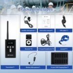 Retekess T130P (T130 3rd) Sistema de Audioguía Inalámbrico, Reducción de Ruido Mejorada, Sistema de Guía Turística Whisper, 160 m, para Visita a Fábrica (1 Transmisor 10 Receptores)