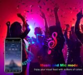 sylvwin Tiras LED de 10 m, Tiras LED RGB con sincronización de música, aplicación Bluetooth y Control Remoto de 44 Botones para salón/Cocina, decoración de Dormitorio, Fiesta, Bar, TV