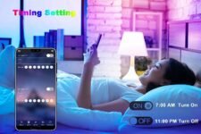 sylvwin Tiras LED de 10 m, Tiras LED RGB con sincronización de música, aplicación Bluetooth y Control Remoto de 44 Botones para salón/Cocina, decoración de Dormitorio, Fiesta, Bar, TV