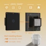 BSEED Interruptor de luz táctil WiFi inteligente, panel de vidrio, compatible con Alexa, Smart Life y Tuya (no necesita cable neutro), 1 unidad, 1 vía, 86 mm, negro