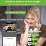 Cámara de vídeo inalámbrica con timbre, cámara de timbre inteligente WiFi 1080P, cambiador de voz, detección de movimiento PIR, audio de 2 vías, visión nocturna, funciona con pilas