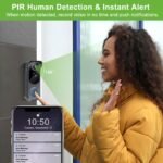 Cámara de vídeo inalámbrica con timbre, cámara de timbre inteligente WiFi 1080P, cambiador de voz, detección de movimiento PIR, audio de 2 vías, visión nocturna, funciona con pilas