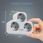 TESSAN Thief Enchufes Planos Modernos, Triple Multi Enchufe con 2 USB A, Regleta Multienchufe de Pared 5 en 1 3600W para Cocina, Hogar, Cargador Múltiple Compatible con Teléfono, Gris