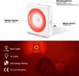 Luz LED con Sensor de Movimiento, 2 Piezas Luce Notturna Bambini da Presa, Modo Sensor o Siempre Encendido, Brillo Regulable, Certificación CE, Ideal para Dormitorio, Salón y Baño (Rojo)