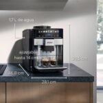 Siemens – Cafetera Superautomática, EQ6 plus s500, aromaDouble Shot, autoMilk Clean, ceramDrive, Display CoffeeSelect, Negro/Inox, TE655203RW