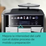 Siemens – Cafetera Superautomática, EQ6 plus s500, aromaDouble Shot, autoMilk Clean, ceramDrive, Display CoffeeSelect, Negro/Inox, TE655203RW