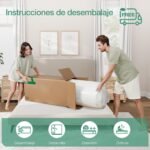 Colchón Novilla 90×200 cm con muelles ensacados, tacto medio-suave, grosor 24 cm, espuma transpirable, ideal para alquiler, certificado Oeko-Tex