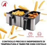 ARDES – ARFRYA03D ELDORADA DUAL Freidora de Aire – Freidora de Aire con Doble Cesta Capacidad 9 Litros – Freidora Digital Multifuncional con Pantalla Táctil