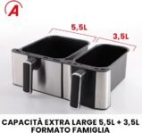 ARDES – ARFRYA03D ELDORADA DUAL Freidora de Aire – Freidora de Aire con Doble Cesta Capacidad 9 Litros – Freidora Digital Multifuncional con Pantalla Táctil