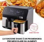 ARDES – ARFRYA03D ELDORADA DUAL Freidora de Aire – Freidora de Aire con Doble Cesta Capacidad 9 Litros – Freidora Digital Multifuncional con Pantalla Táctil